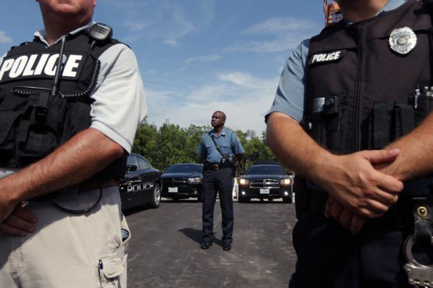 Protest at Ferguson Police Department